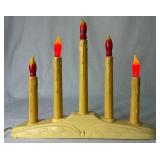 Vintage Safe-T-Glo 5 Light Candolier Light Sets, Hard Plastic Light Up Candle and Raylite Electric Corp. Illuminated Musical Christmas Church