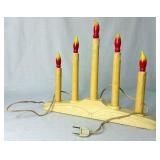 Vintage Safe-T-Glo 5 Light Candolier Light Sets, Hard Plastic Light Up Candle and Raylite Electric Corp. Illuminated Musical Christmas Church