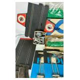 Strombecker Road Racing Set and Cars plus New Story Tower and Pit Garage