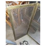 Set of Brass Fireplace Tools with Screen