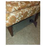 Vintage Floral Armchair with Orange and Beige Upholstery