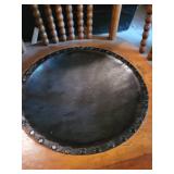 Vintage Wooden Rocking Chair with Leather Seat