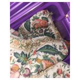 Large Bin of Assorted Floral Fabric Pieces - Window Drape