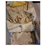 Collection of Vintage Handcrafted Crochet and Embroidered Linens