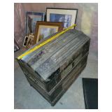 Antique Steamer Trunk with Domed Top and Metal Accents