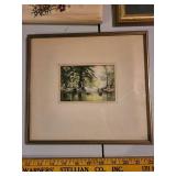 Collection of 4 Vintage Framed Prints and Floral Artwork