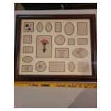 Pair of Framed Floral Artwork - Collage and Botanical Print