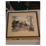 Al Mettel Vintage Framed Print of French Countryside Homes