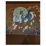 Woody Wilson Crumbo Framed Artwork Featuring Blue Deer Design - Not Authenticated