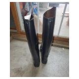 Pair of All Leather Black Riding Boots Size 8.5