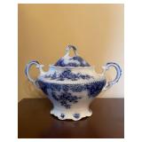 Grindley Flow Blue Antique Osborne Pattern Dinnerware Set