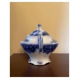 Grindley Flow Blue Antique Osborne Pattern Dinnerware Set
