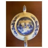Grindley Flow Blue Antique Osborne Pattern Dinnerware Set