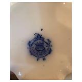 Grindley Flow Blue Antique Osborne Pattern Dinnerware Set