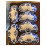 Grindley Flow Blue Antique Osborne Pattern Dinnerware Set