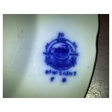 Set of 7 Assorted Antique Flow Blue Dishes English and German