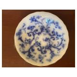 Set of 7 Assorted Antique Flow Blue Dishes English and German