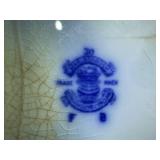 Set of 7 Assorted Antique Flow Blue Dishes English and German