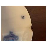 Set of 7 Assorted Antique Flow Blue Dishes English and German