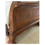 King-Size Sleigh Bed Frame with Elegant Wood Finish