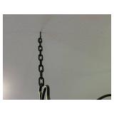 Elegant Wrought Iron Pot Rack with Leaf Design and Hooks