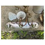 Collection of Vintage Lighting Fixtures and Antique Serving Pot