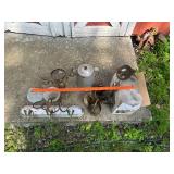 Collection of Vintage Lighting Fixtures and Antique Serving Pot