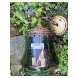 Pair of Vintage Brass and Glass Outdoor Wall Lanterns