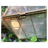 Pair of Vintage Brass and Glass Outdoor Wall Lanterns