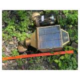 Pair of Vintage Brass and Glass Outdoor Wall Lanterns