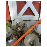 Vintage 5-Arm Ceiling Light Fixture with Frosted Glass Shades