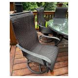 6-Piece Outdoor Patio Set with Wicker Table and Chairs