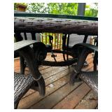 6-Piece Outdoor Patio Set with Wicker Table and Chairs