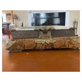 Antique Victorian Music Box Photo Album with Watteau Style Cover