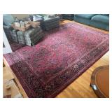 Large 9x12 Karastan Sarouk Wool Area Rug with Floral Pattern