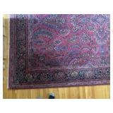 Large 9x12 Karastan Sarouk Wool Area Rug with Floral Pattern