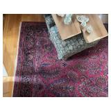 Large 9x12 Karastan Sarouk Wool Area Rug with Floral Pattern