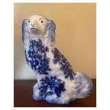 Pair of Blue and White Staffordshire Dog Figurines