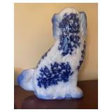 Pair of Blue and White Staffordshire Dog Figurines