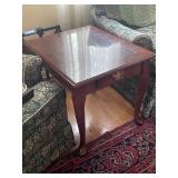 Vintage Wooden End Table with Drawer