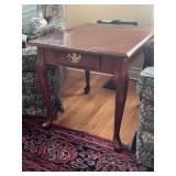 Vintage Wooden End Table with Drawer