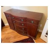 Antique Wooden Buffet Sideboard - Storage Contents Not Included