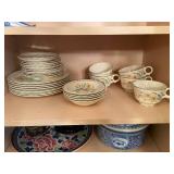 Set of Vintage Taylor Smith Taylor Creamy Floral Dinnerware