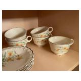 Set of Vintage Taylor Smith Taylor Creamy Floral Dinnerware