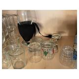 Collection of Assorted Glassware Including Wine Glasses and Shot Glasses