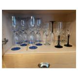 Eclectic Collection of Assorted Wine and Champagne Glasses