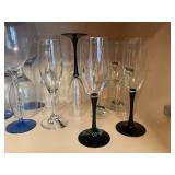 Eclectic Collection of Assorted Wine and Champagne Glasses