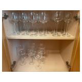 Large Set of Etched Wine Glasses