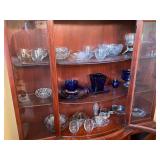 Collection of Vintage Crystal and Blue Glass Tableware