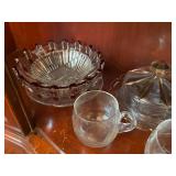 Collection of Vintage Crystal and Blue Glass Tableware